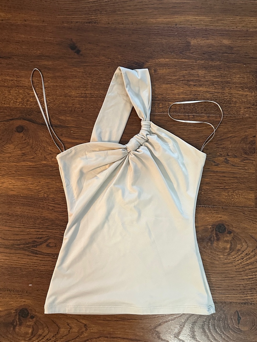 Abercrombie & Fitch Cream Asymmetrical Knot-Detail Cami